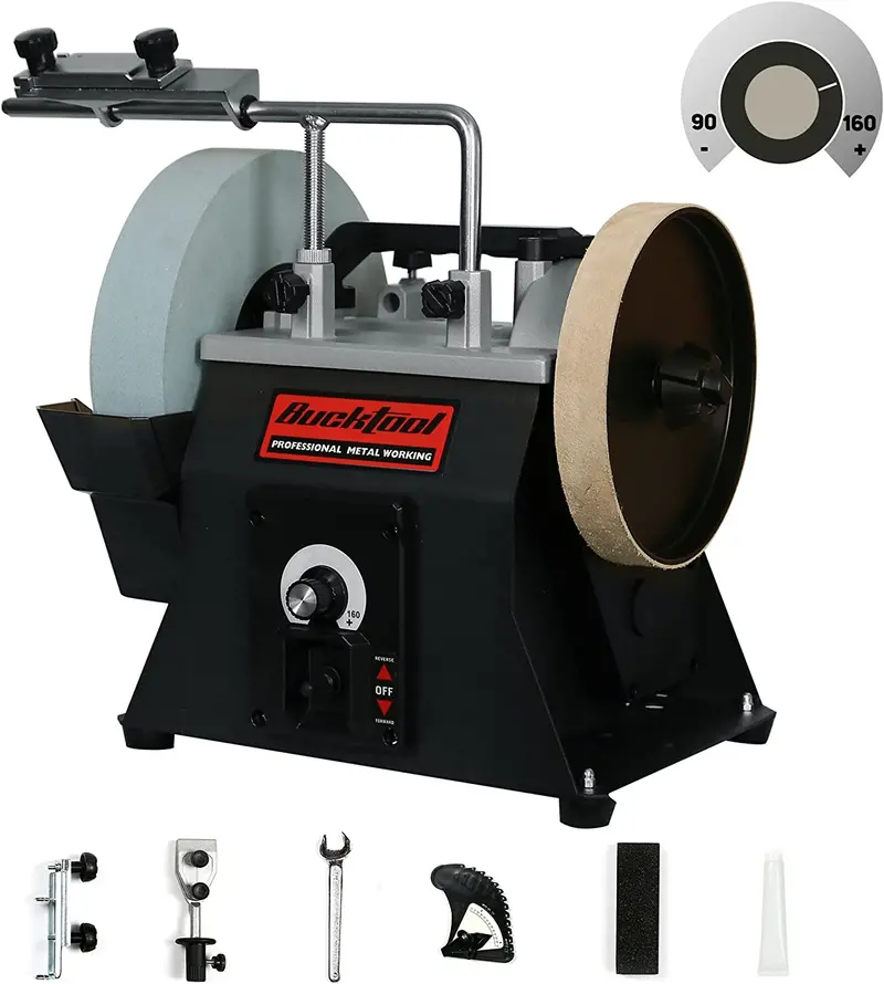 Bucktool Scm8103 10-Inch Water-Cooled Wet Stone Grinder — Variable-Speed, Dual-Rotation Sharpening System 1