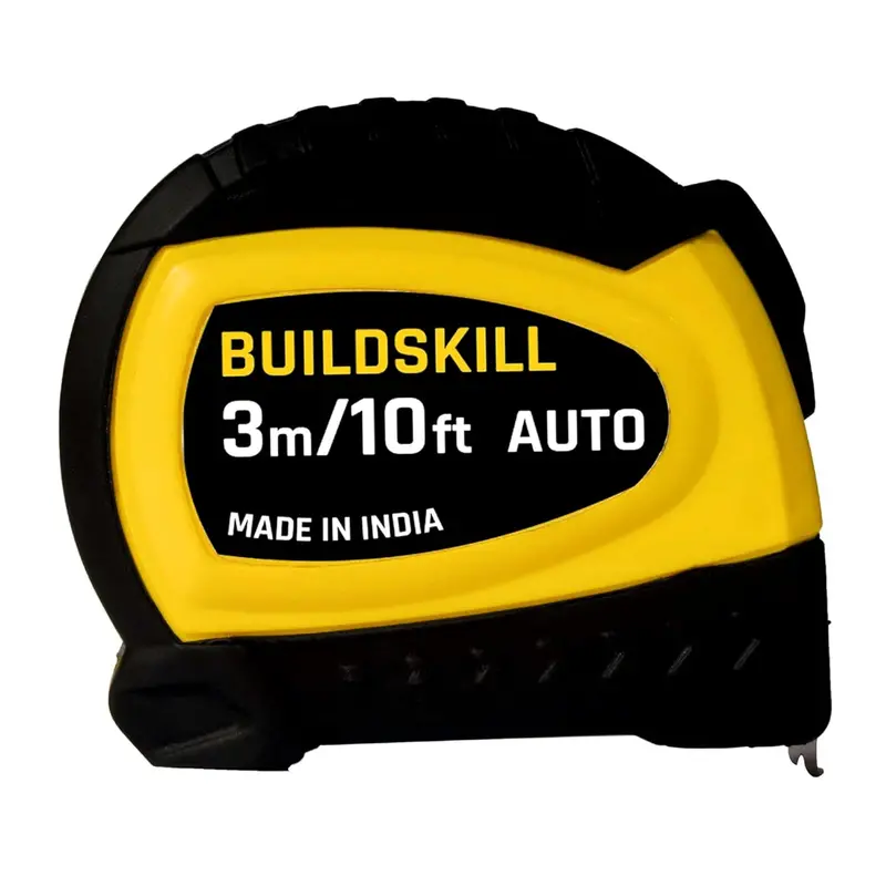 Buildskill 3-Meter Auto-Lock Retractable Measuring Tape – Durable Blade, Clear Markings 1