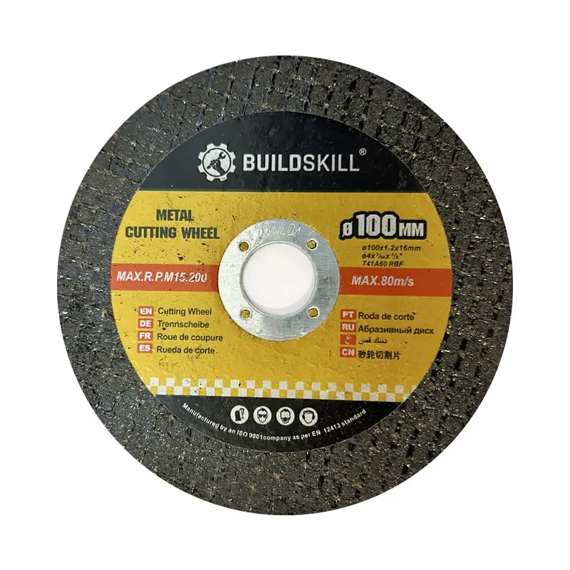 Buildskill 4-Inch (100 Mm) Metal Cutting Blades – Pack Of 10, High-Grain Stainless Steel Angle Grinder Wheels 1