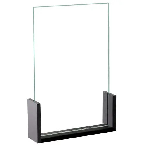 Cal-Mil 1510-811 U-Frame Acrylic Card Holder – 8.5" X 11", Black Base With Clear Frame 1