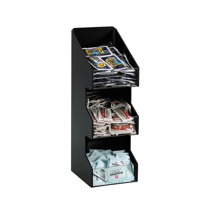 Cal-Mil 2053 Three-Tier Condiment Organizer – Matte Black Display Stand 1