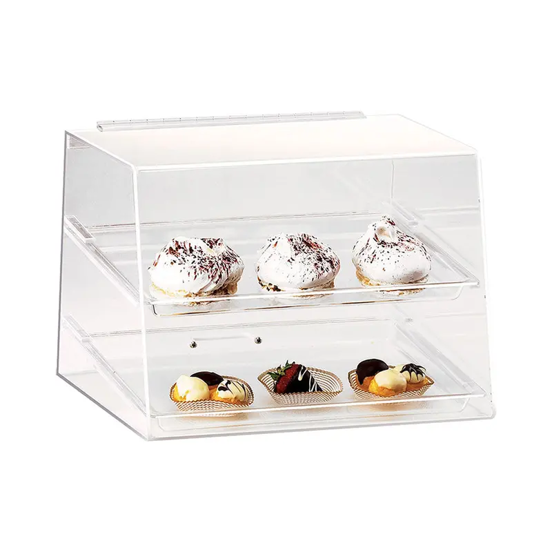 Cal-Mil 254 Clear 2-Tier Slant-Front Merchandising Display 1