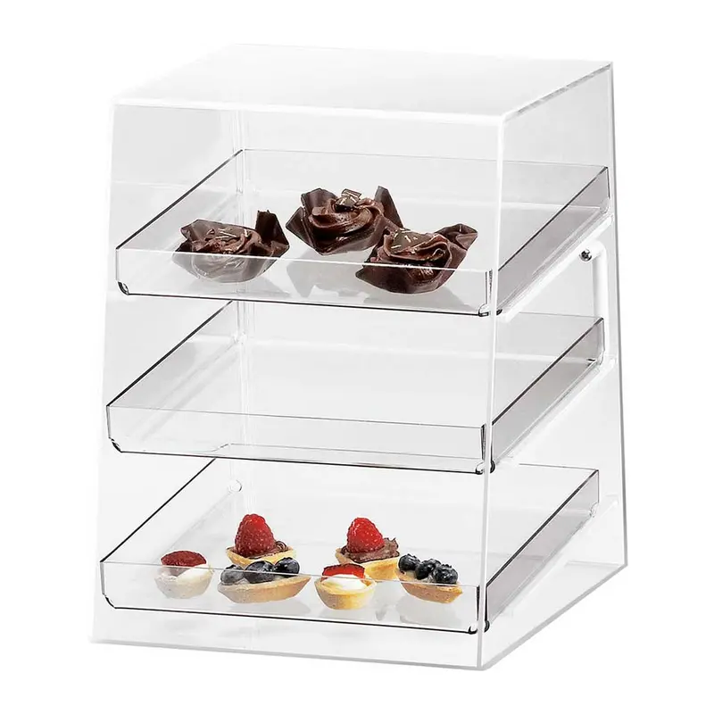 Cal-Mil P257 Clear 3-Tier Slanted Front Display Case 1