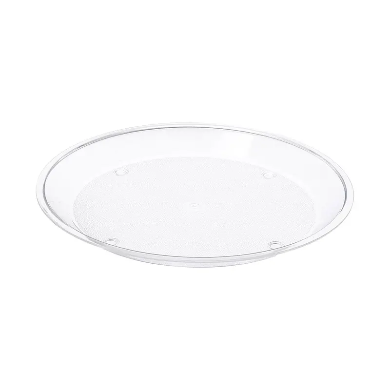 Cal-Mil Turn N Serve Shallow Serving Tray – Clear Acrylic, 12" Diameter 1