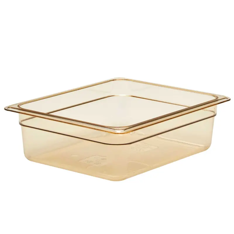 Cambro 1/2-Size Amber H-Pan – Heavy-Duty High-Temp Food Container (4-Inch Depth) 1