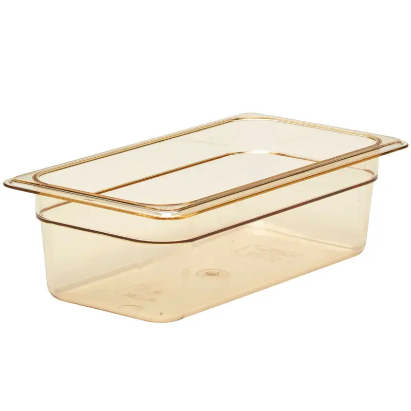 Cambro 1/3-Size High-Heat Amber Food Pan – 4-Inch Depth (34Hp150) 1