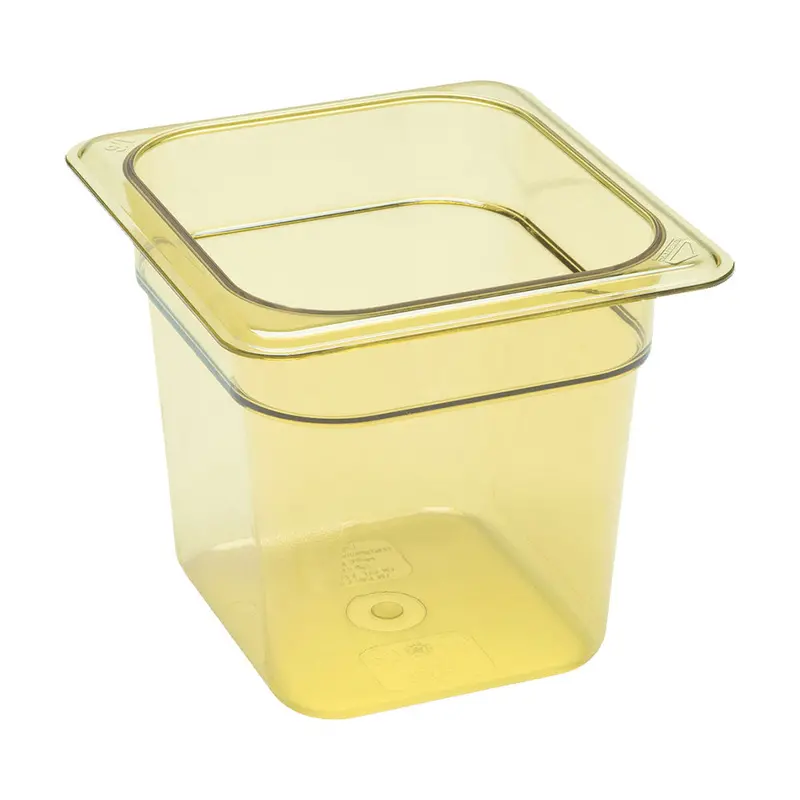 Cambro 1/6-Size Amber H-Pan – High-Heat Food Container (6-Inch Depth) 1