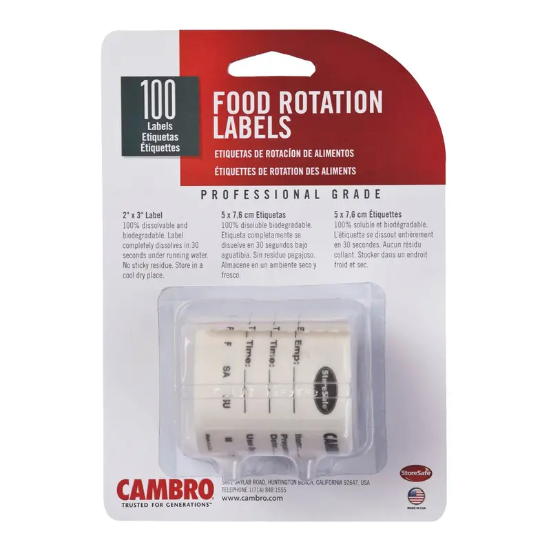Cambro 23Sl Storesafe Food Rotation Labels (3" X 2"), Roll Of 100 1