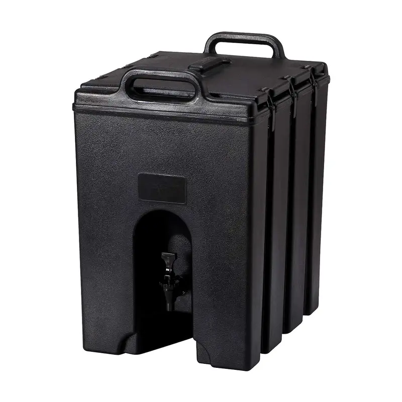 Cambro Camtainer 11.75-Gallon Black Beverage Dispenser 1