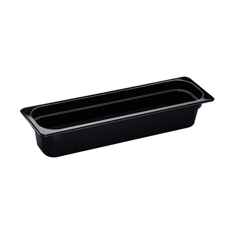 Cambro Camwear 1/2-Size Long Food Pan – Black, 4" Depth, Nsf-Certified Plastic 1