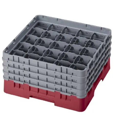 Cambro Extra-Tall Cranberry Glass Rack – 25-Cavity Design (Model 25S900416) 1