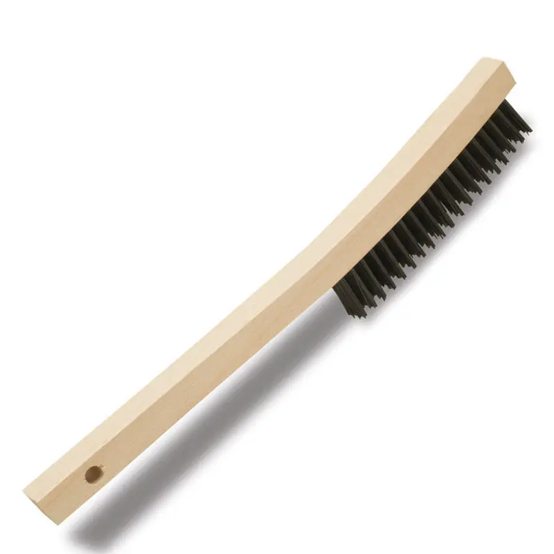 Carbon Steel Wire Brush With Wooden Handle – 7.75-Inch Toothbrush-Style Design 1