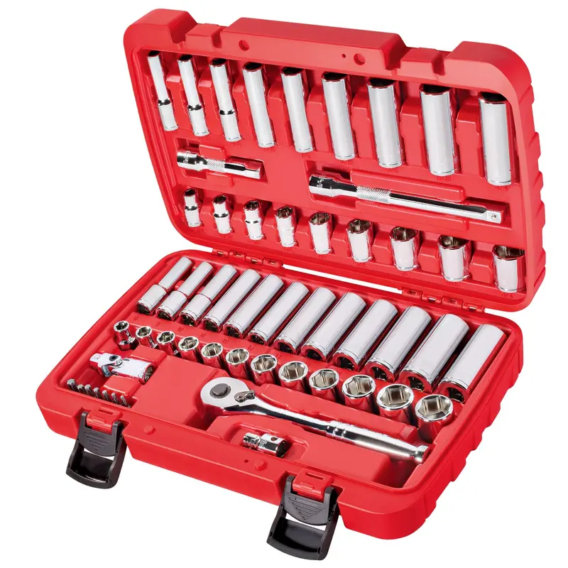 Carbyne 55-Piece 3/8" Drive Socket Set — Sae & Metric, Chrome Vanadium, 6-Point 1