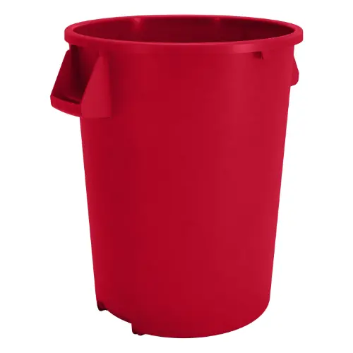 Carlisle Bronco 32-Gallon Red Round Waste Bin – Nsf-Certified Food-Safe Container 1