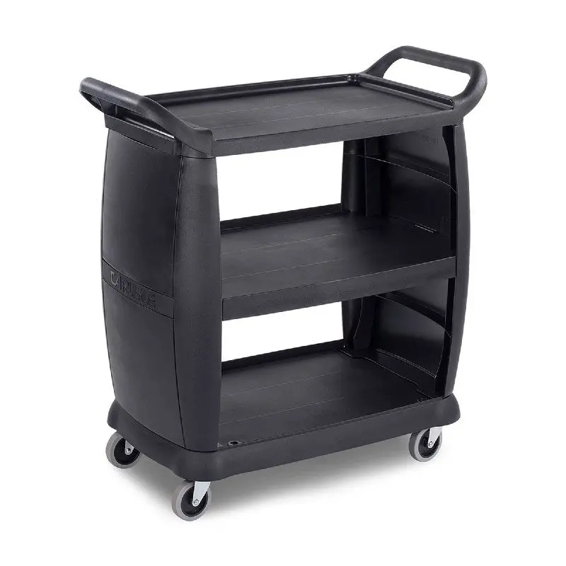 Carlisle Bussing Cart – Heavy-Duty Black Transport Trolley, 18" X 36.25" X 38" 1