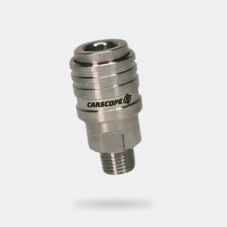 Carscope Push-Lock 1/4" Stainless Steel Male Coupler – 304 Grade 1