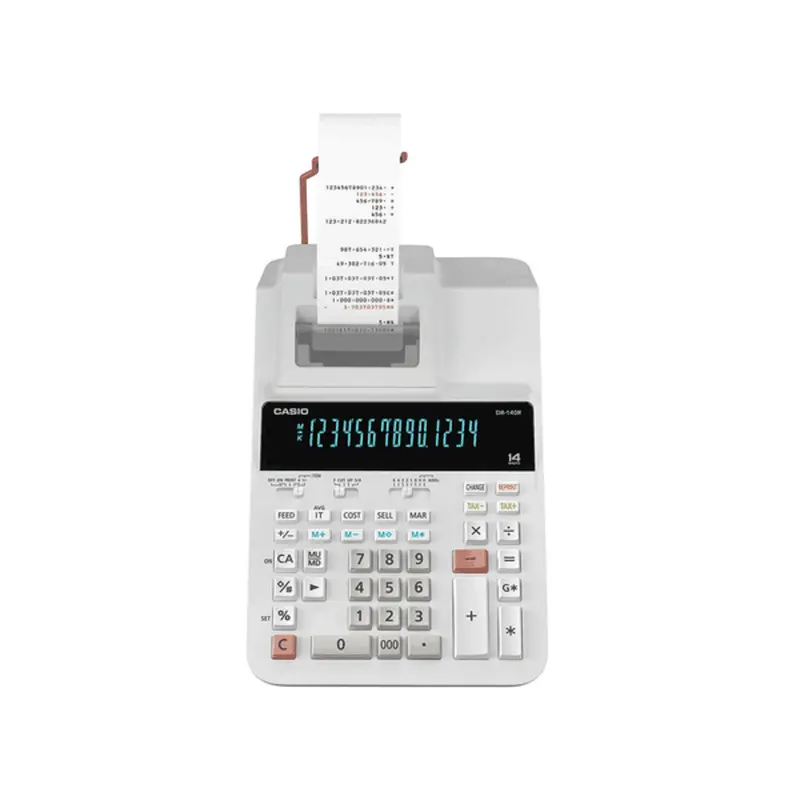 Casio Dr-140R-We White Desktop Printing Calculator 1
