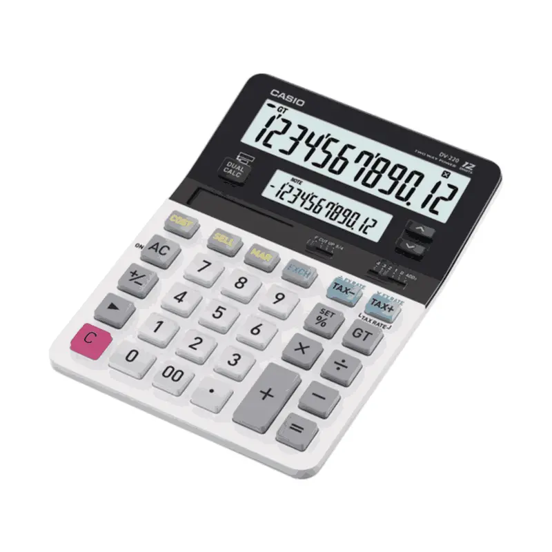 Casio Dv-220 Dual-Display Standard Calculator – Large Lcd For Finance & Daily Use 1