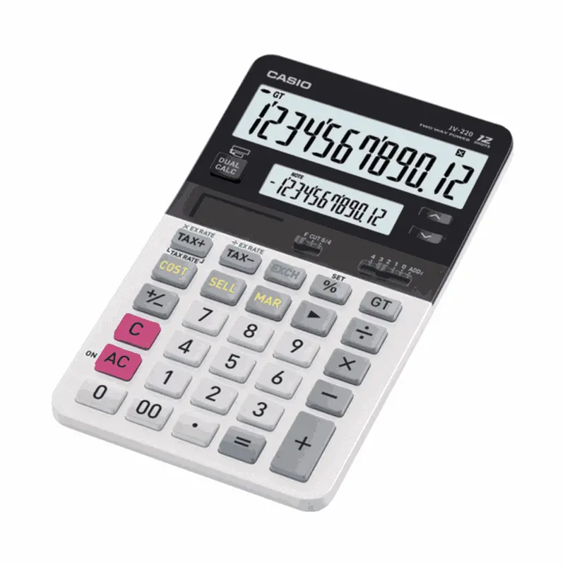 Casio Jv-220 Dual-Display Basic Calculator – Ergonomic Design With Extra-Large Keys 1