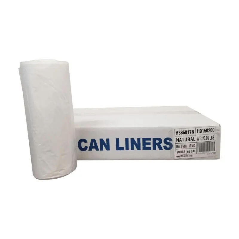 Clear 55-Gallon Can Liners – Pack Of 200, Heavy-Duty Poly 1