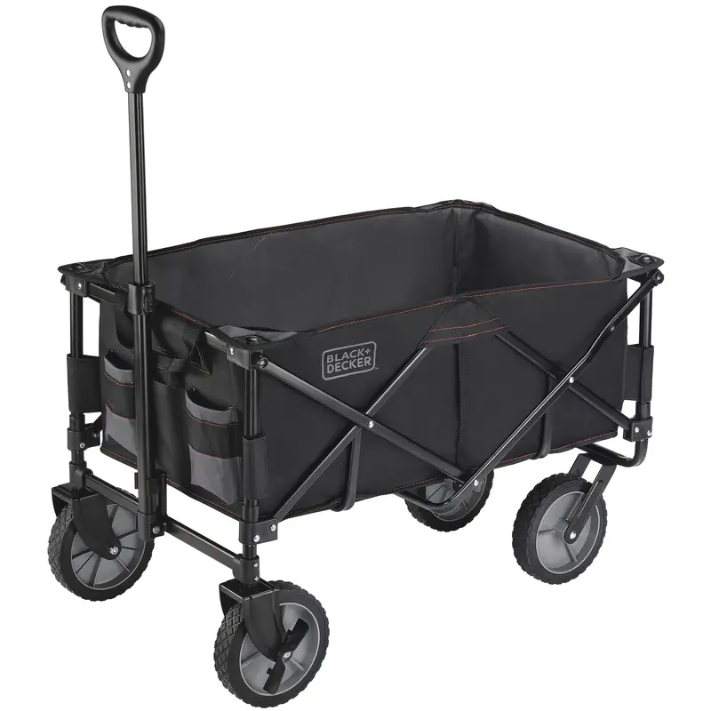 Collapsible Folding Utility Wagon – 176-Lb Capacity, Compact Black Design 1