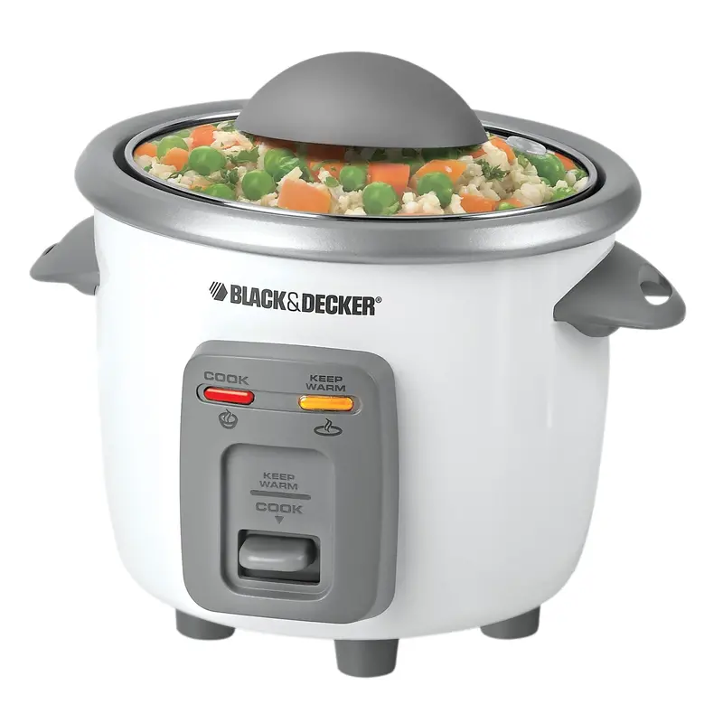Compact 1.5-Cup Dry / 3-Cup Cooked Rice Cooker – Sleek White Finish 1