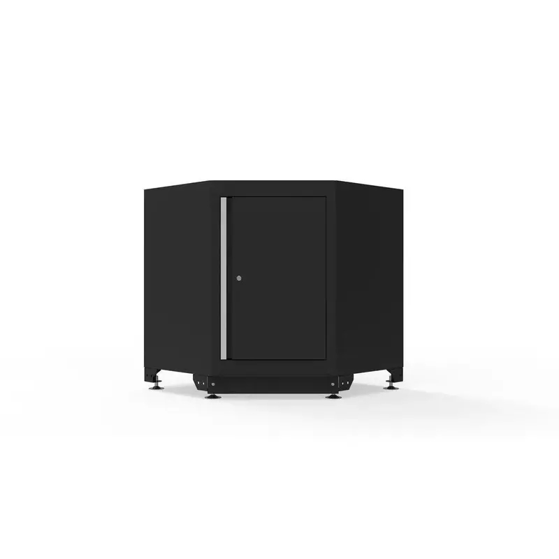 Corner Storage Cabinet – Dark Grey Finish With Aluminum Handle 1