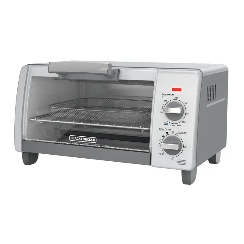 Crisp 'N Bake™ 4-Slice Air Fry Toaster Oven – Sleek Gray Design 1