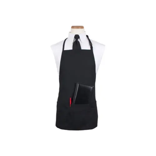 Culinary Essentials 4-Pocket Black Bib Apron – Reinforced Cotton Canvas, Professional Kitchen Wear 1