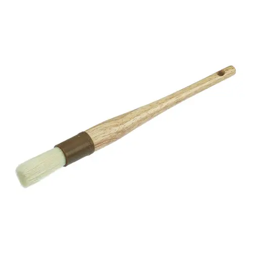 Culinary Essentials 859019 Round Pastry Brush – Brown Bristles, 1-Inch Width 1