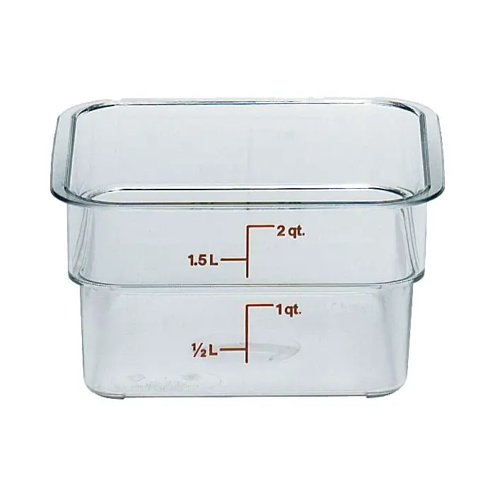 Culinary Essentials By Cambro Camsquare 2-Quart Clear Storage Container – Square Design 1