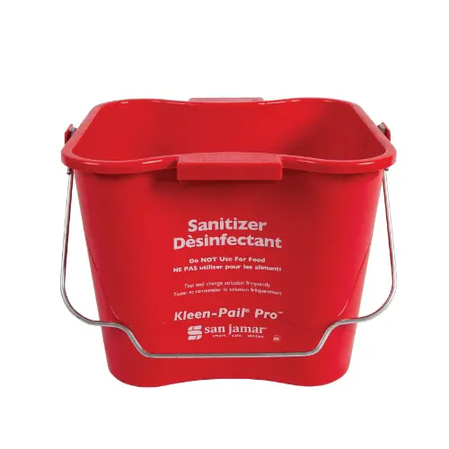 Culinary Essentials Kleen-Pail Pro – 6-Quart Red Square Sanitation Bucket 1