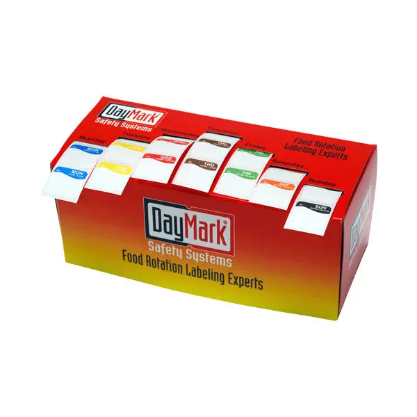 Daymark 1" Square Dissolvemark Sticker Dot Dispenser Box With Roll Holder (111181) 1