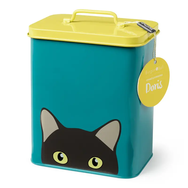 "Doris" Whimsical Cat-Themed Storage Tin 1