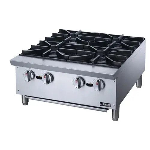 Dukers 24" Countertop Natural Gas Hotplate – Four-Burner, Heavy-Duty Cooking Surface 1