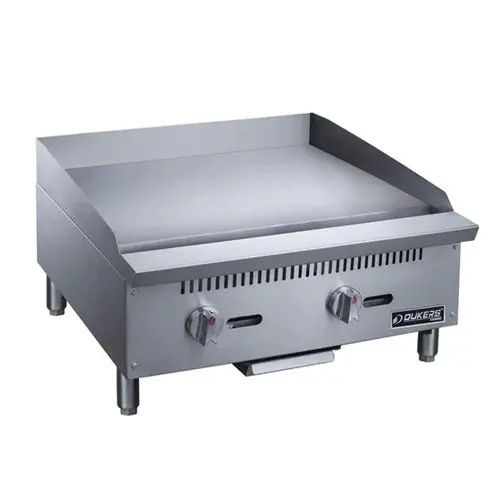 Dukers 24" Natural Gas Countertop Griddle – Dual-Burner, Space-Efficient Flat Top 1