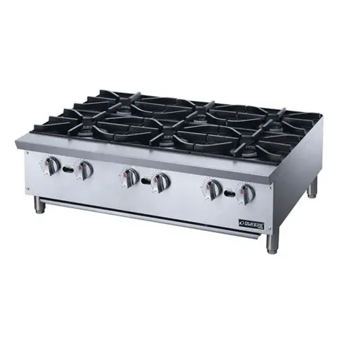 Dukers 36" Countertop Natural Gas Hotplate – Six-Burner, Professional-Grade Performance 1