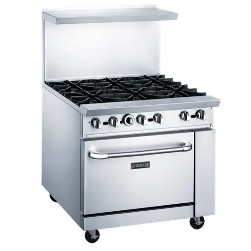 Dukers 36" Restaurant Range – 6 Burners + 1 Oven, Natural Gas, Commercial-Grade Cooking 1