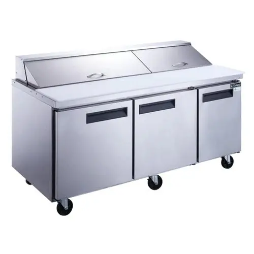 Dukers 72" Triple-Door Stainless Steel Sandwich & Salad Prep Table – Premium Refrigerated Workstation 1