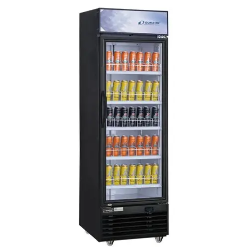 Dukers Dsm-19R Black Glass-Door Refrigerated Merchandiser – Single-Section Retail Display Unit 1