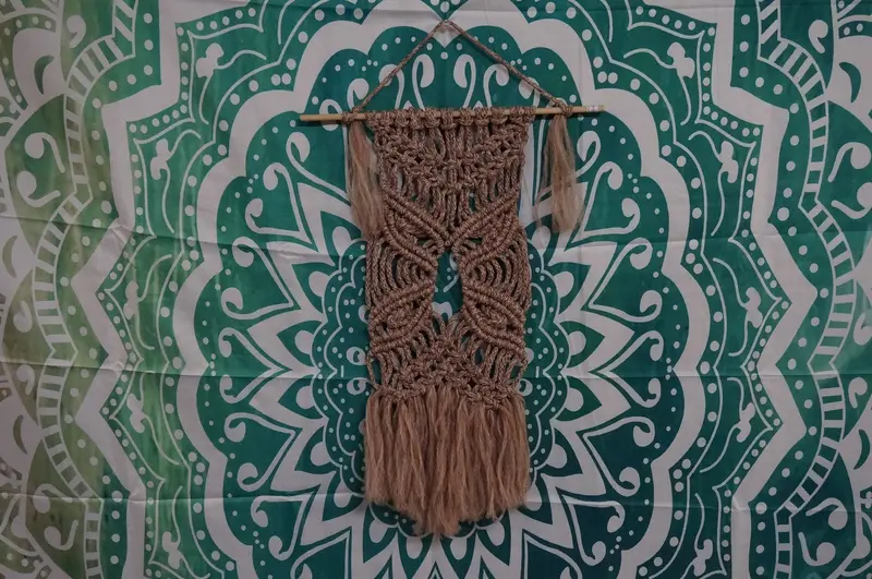 Earthy Brown Macramé Wall Hanging – Hand-Knotted Design 1
