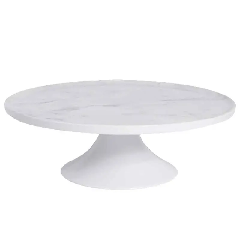 Elite Global Solutions M12Rpkt Melamine Plate Stand – 12" X 4", Faux Carrara Marble Finish 1