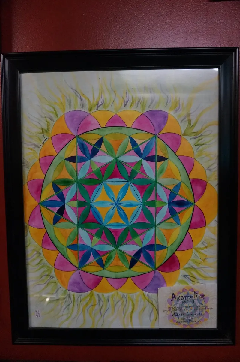 Flower Of Life Sacred Geometry Art Print In Wooden Frame 1