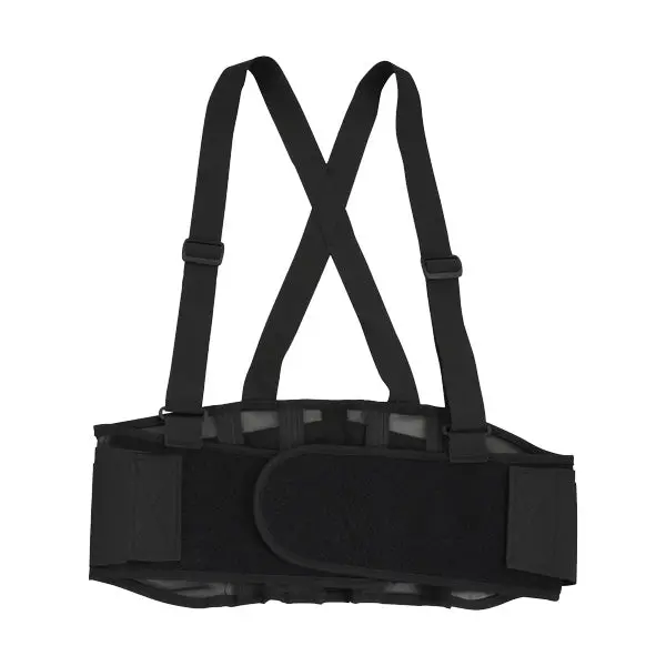 Fmp 280-1511 Adjustable Back Support Belt With Shoulder Straps – Black, Small 1