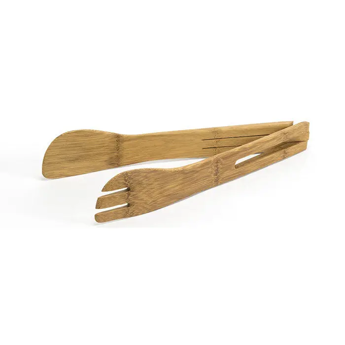 Foh 12-Inch Wide Bamboo Serving Tong 1
