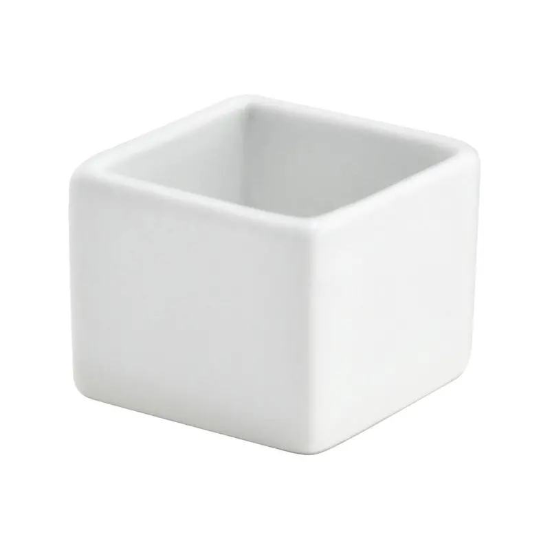 Foh Canvas Square Sampler Ramekin – 1-Ounce White Ceramic Dish 1