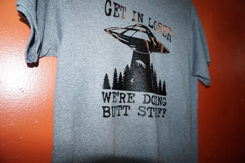 Get In Loser, We'Re Doing Butt Stuff Gray Medium T-Shirt 1