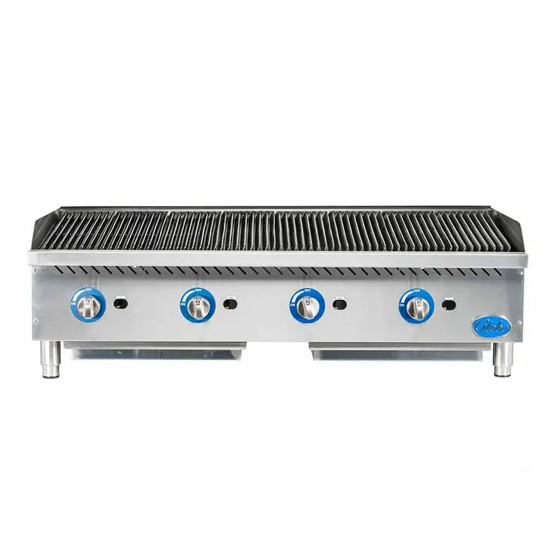 Globe 48-Inch Gas Countertop Charbroiler With Radiant Heat And Four Burners 1