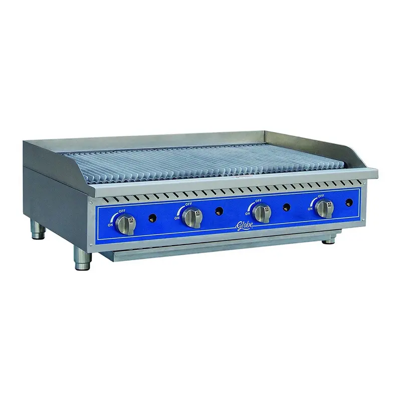 Globe Gcb48G-Rk 48" Gas Countertop Charbroiler With Char Rock Kit 1