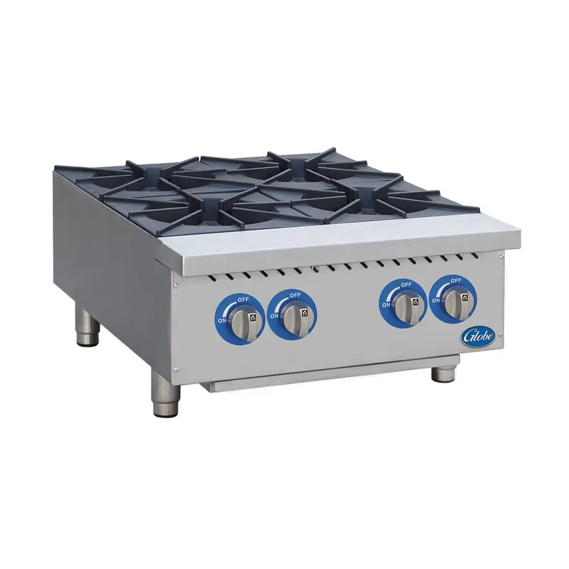 Globe Ghp24G Four-Burner Countertop Hot Plate With Cast Iron Grates – 24-Inch 1